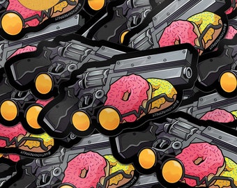 Frieden und Donuts glänzende Vinylaufkleber, Wasserflasche, Laptop, Telefonaufkleber von PartyAnthonyRefect