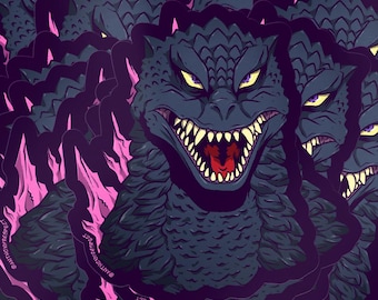 Godzilla 2000 glänzende Vinylaufkleber, Wasserflasche, Laptop, Telefonaufkleber von PartyAnthonyRefect