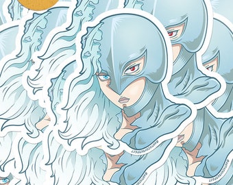 Silberner Falke-Führer glänzender Vinylaufkleber, Wasserflasche, Laptop, Telefonaufkleber von AntonyRefect