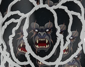 King Kong Gloss Vinyl wasserdichter Aufkleber, Wasserflasche, Laptop, Telefonaufkleber von AntonyRefect