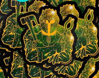 Space Thangs Armourer Universe Edition Glänzender laminierter Vinyl-Aufkleber von AntonyRefect