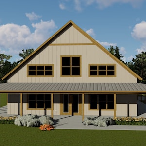 3 Bedroom-barndominium plans-Blueprint