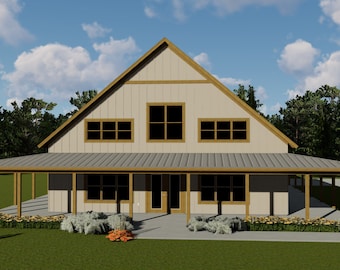 3 Bedroom-barndominium plans-Blueprint