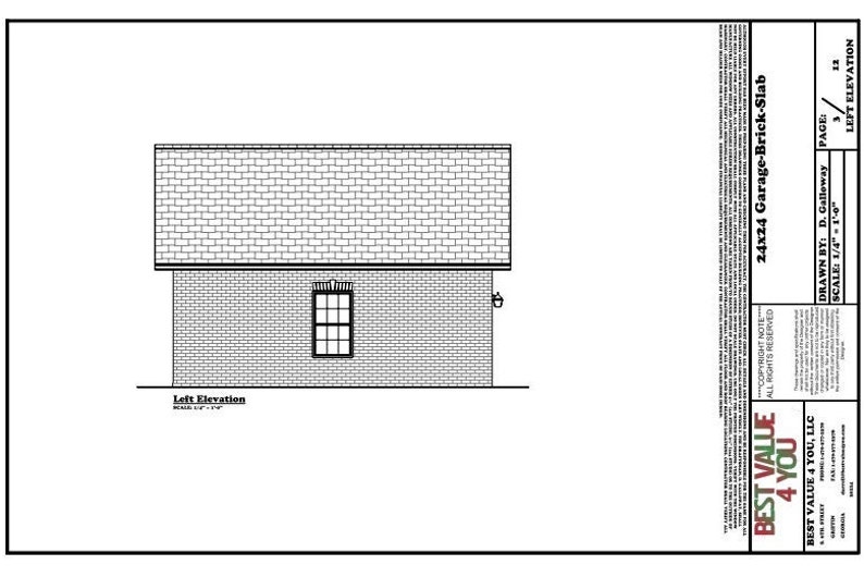 24' X 24' Garage Plansbrickmonolithic Slabwarmer Climates Etsy