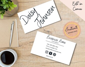 Modern Business Card Template - Minimalist Design - Instant Download - Canva