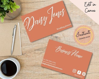 Business Card Template Instant Download Canva