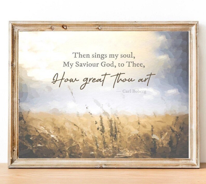 How Great Thou Art Hymn Printable Wall Art, Christian Home Decor ...