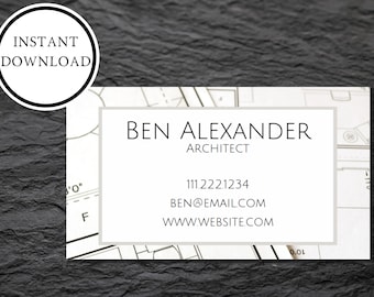 Architect Business Card I Contractor Business Card I Construction Worker I Digital Download I Editable Business Card I Masculine Stationary