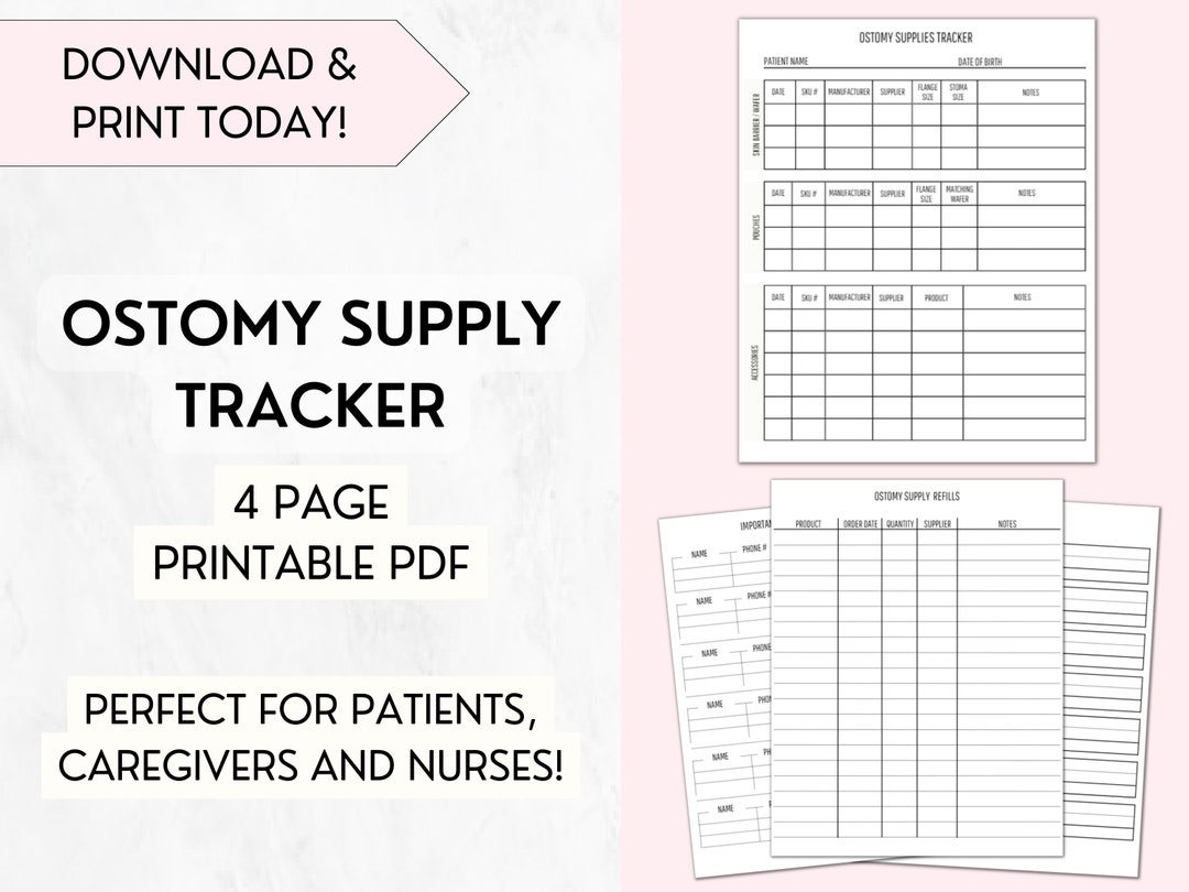 Ostomy Medical Planner, Ostomy Supplies Tracker, Colostomy Supplies