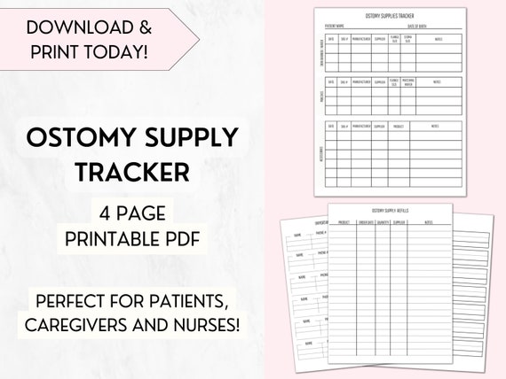 Ostomy Medical Planner, Ostomy Supplies Tracker, Colostomy