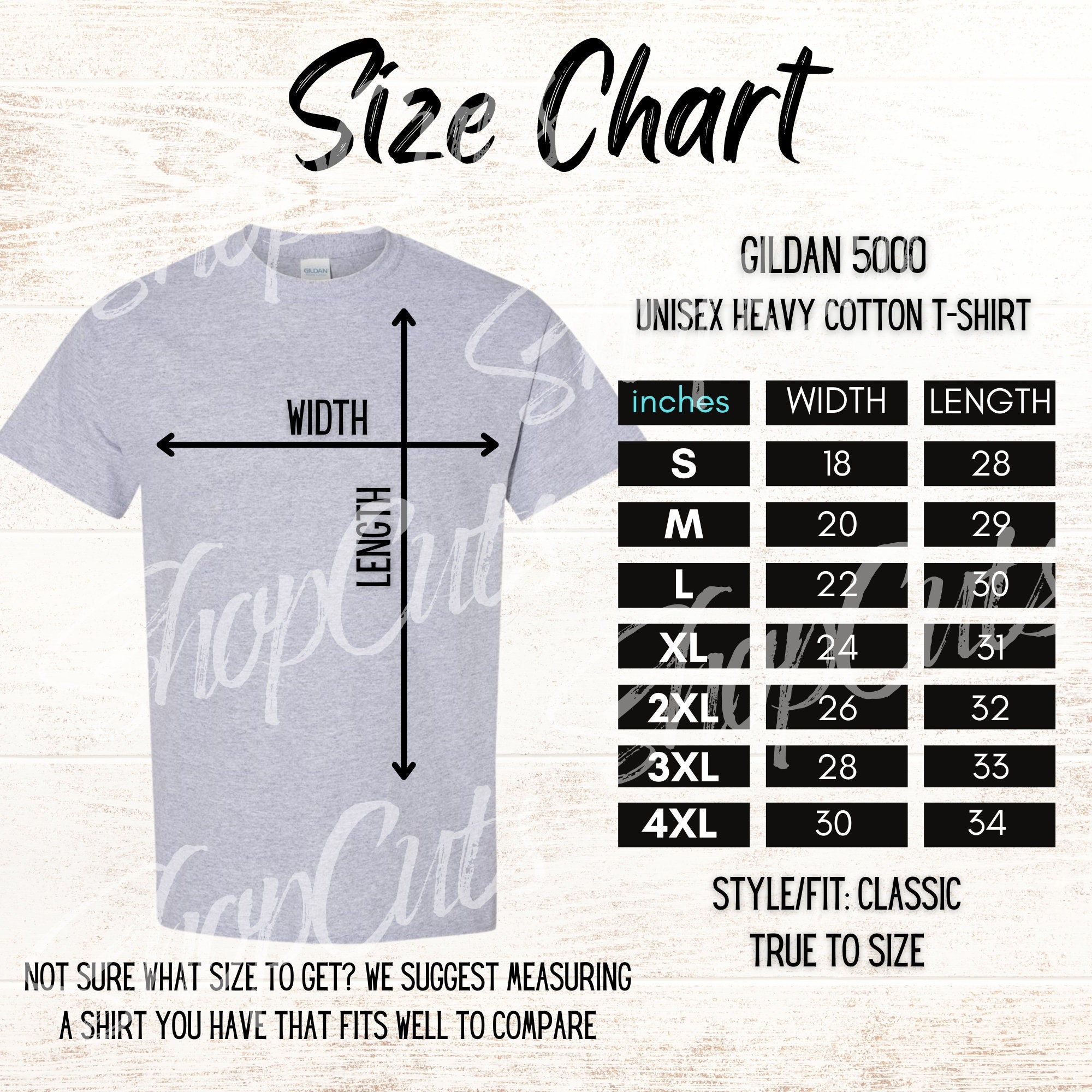 GILDAN 5000 Size Chart Guide T-Shirt Size Chart G5000 | canoeracing.org.uk