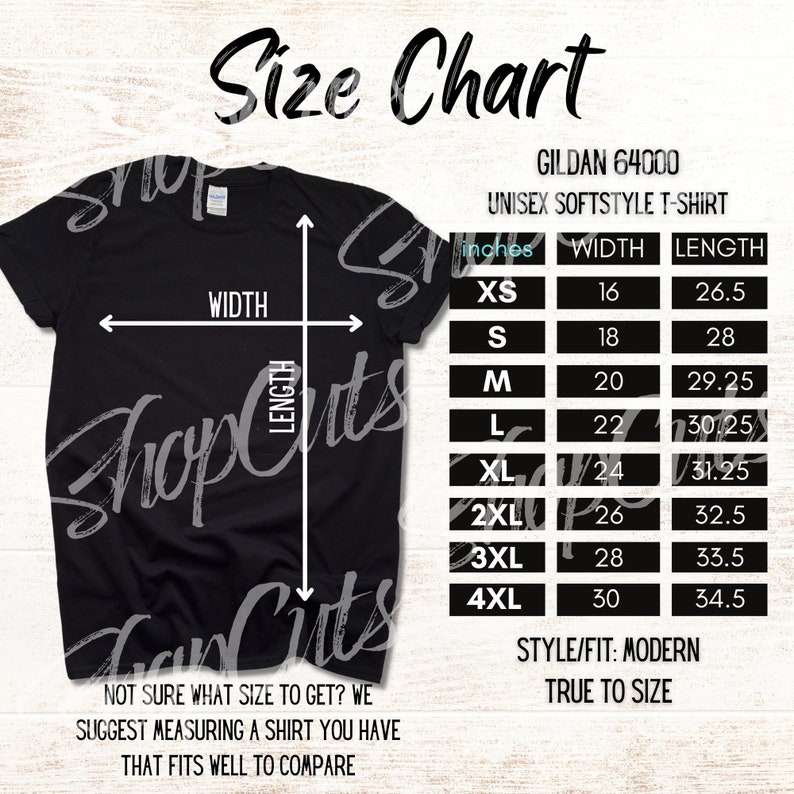 Gildan 64000 Size Chart Black Gildan Softstyle Tshirt Size Chart