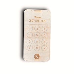 Personalized Toy Phone, Montesorri, Pretend Play, Custom Montessori Phone Toy, Earth Friendly, USA Made