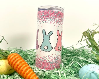 Bunny Bums Tumbler | Tumbler with Easter Bunnies | 16 oz Skinny Tumbler