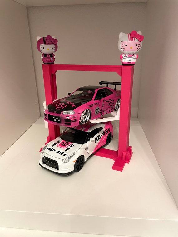 1/18 Scale Adjustable Two Post Car Lift Diecast for Dioramas