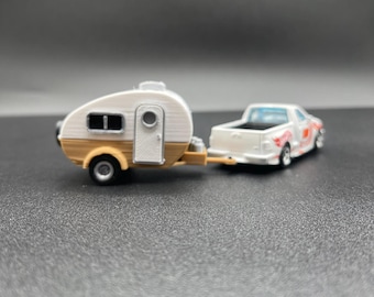 Dioramas de caravana con forma de lágrima a escala 1/64 para exhibir miniaturas