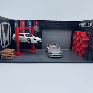Honda Prelude Garage Diorama Diecast Display 1/64 Scale