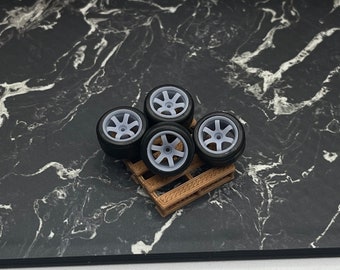 1/64 Scale Rays Volk TE37 Wheels For Wheels Swaps Customs