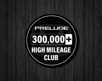 Honda Prelude High Mileage Club 300,000 Sticker/Decal