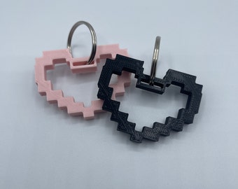 Pixel Heart Tsurikawa Keychain JDM Key Ring Cute