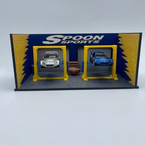 Spoon Sports Garage Diorama Diecast Display 1/64 Scale