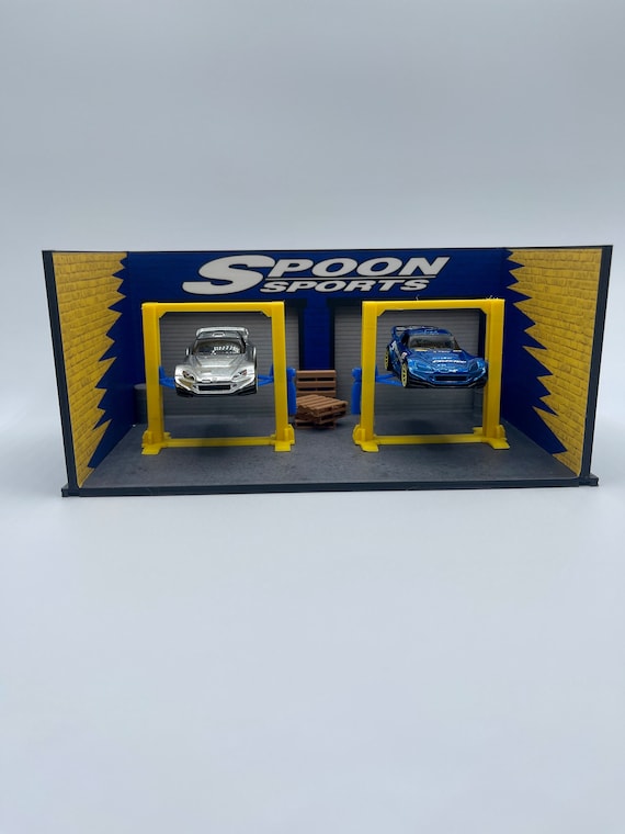 Spoon Sports Garage Diorama Diecast Display 1/64 Scale