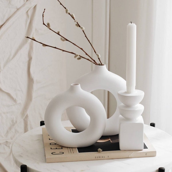 White Donut Vase Etsy