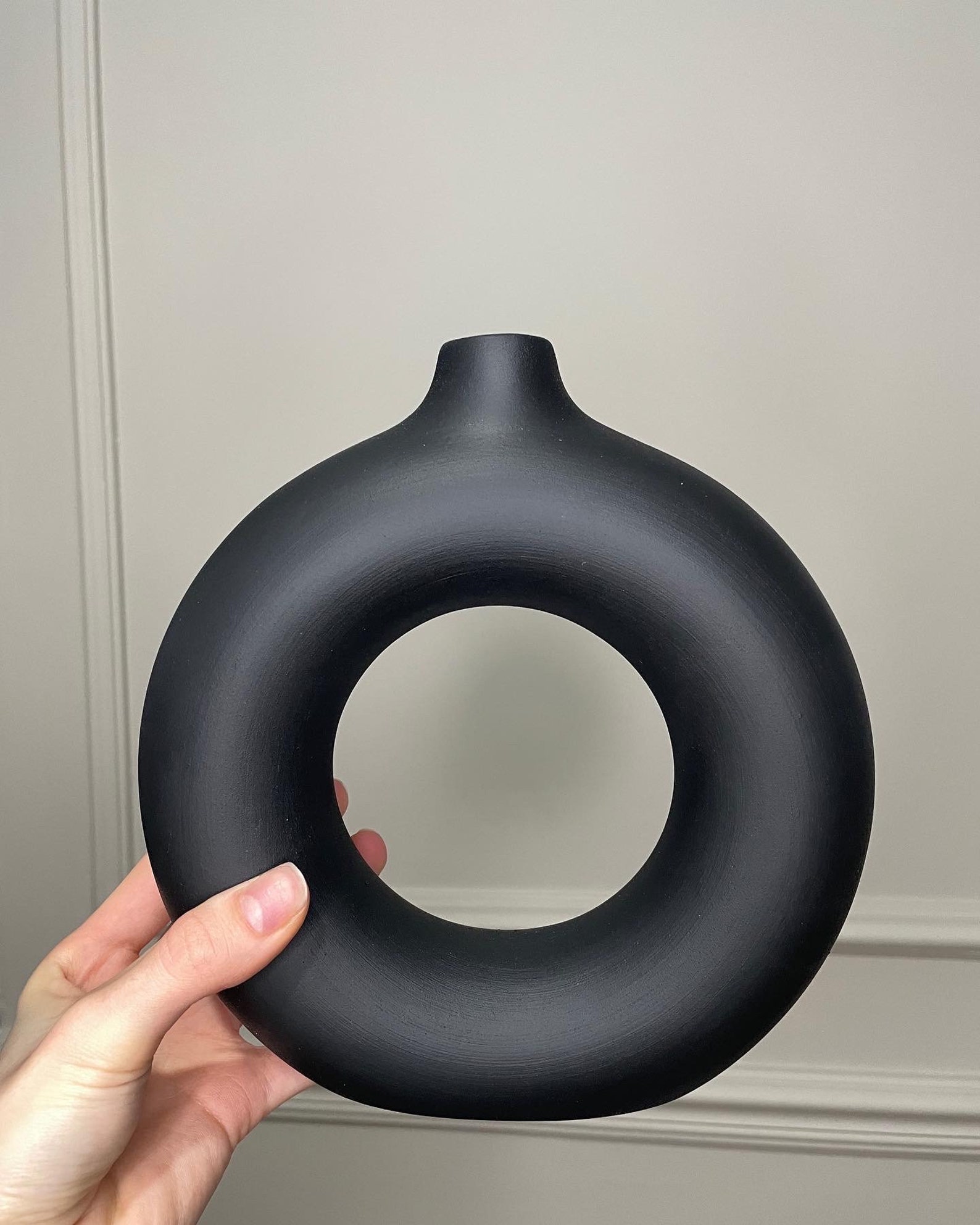 Set of 2 Round Ceramic Donut Vase Small and Large Donut Vase Etsy