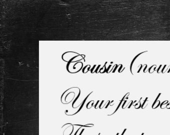 Cousin Quote Saying Etsy France