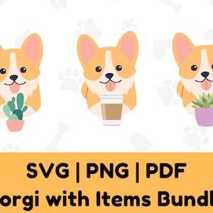 Corgis svg, Corgis Bundle svg, Corgis Sukkulenten, Corgis Kaffee, Corgis Kaktus, Welsh Corgis svg - PDF, SVG, PNG digitaler download für Schaltung