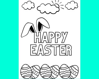 Easter Coloring Page, Digital Download - Etsy