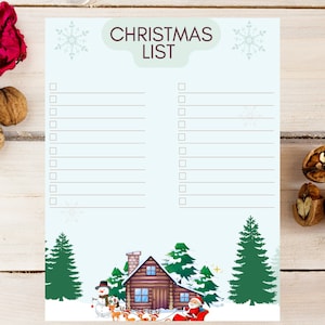 Kids Christmas List, Printable Christmas List, Kids Christmas Wishlist
