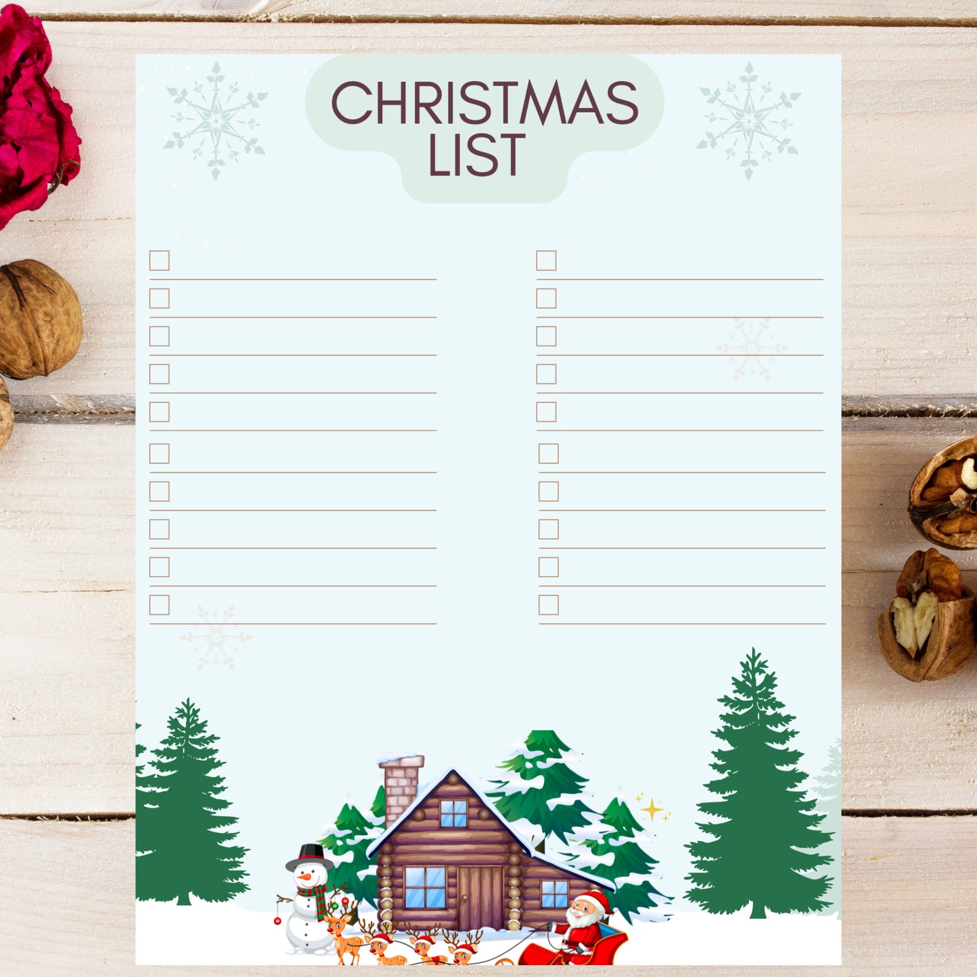Kids Christmas List, Printable Christmas List, Kids Christmas Wishlist ...