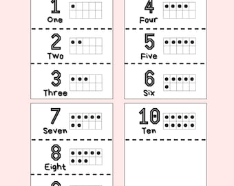Tien frames, tien frames 1-10, tien frames flashcards, tien frames flipbook, tien frames oefenen, kleuterschool, eerste leerjaar, wiskunde, tien frames oefenen