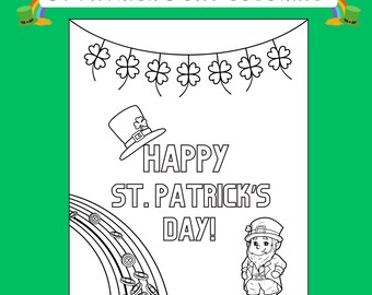 Página para colorear del Día de San Patricio para niños, actividad imprimible (PDF)