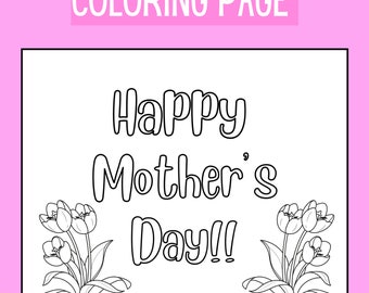 Mother's Day Printable, Coloring Pages, Mother's Day Gift, Mother's Day Coloring,Mother's Day Card for kids, Coloring Activity Pages