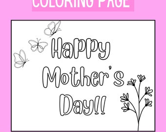 Mother's Day Printable, Coloring Pages, Mother's Day Gift, Mother's Day Coloring,Mother's Day Card for kids, Coloring Activity Pages