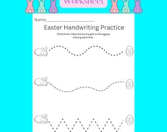 Easter Worksheet, Spring Activity, Preschool Worksheets, Kindergarten, Toddler Printable, Tracing Worksheet, Printable, Spring Printable
