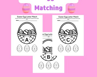 Letter Matching, Easter Worksheets, Kindergarten, Preschool, Easter Activities, Spring Activities, Alphabet, Coloring, Kids Worksheet