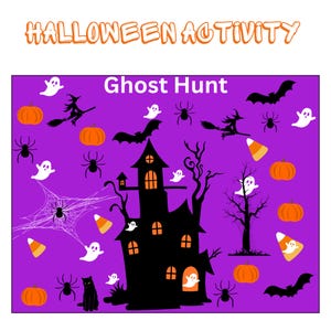 Halloween zum ausdrucken, Halloween-Aktivität, Herbst zum ausdrucken, Herbstaktivität, Geisterjagd, Halloween-Aktivität für Kinder, Klassenzimmer-Halloween-Aktivität