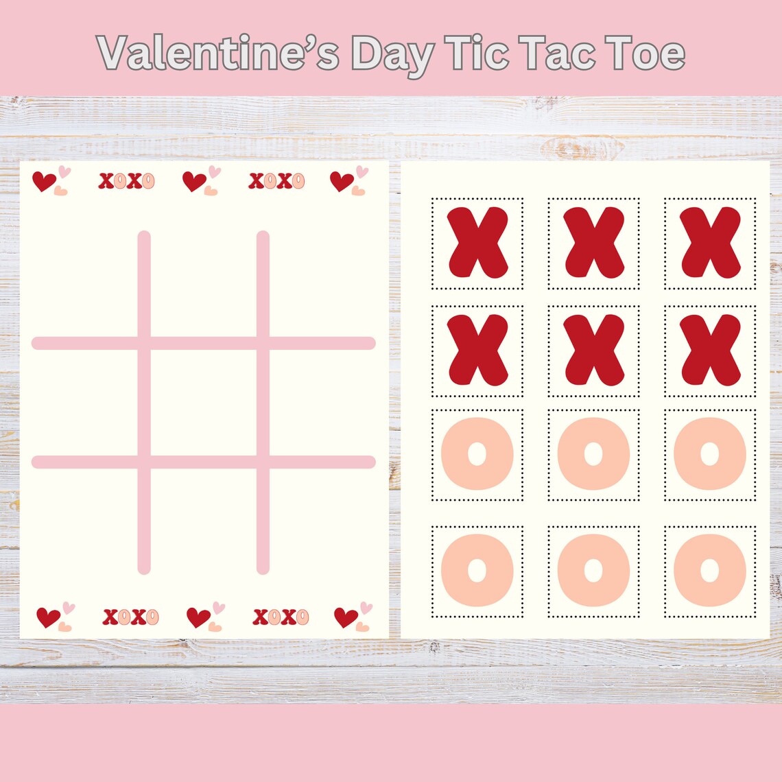 Valentine's Day Tic Tac Toe, Printable, Valentine's Day Game ...