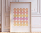 Warm Color Palette Print, Cute Abstract Wall Art, Printable Pastel Art, Summery Wall Decor, Spring Poster Art, Pink and Yellow Aesthetic