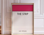 The Strip Print, Las Vegas Printable, Vegas Strip Decor, Printable Game Board, Aesthetic Vegas Art, Printable Poker Night, Hot Pink Party