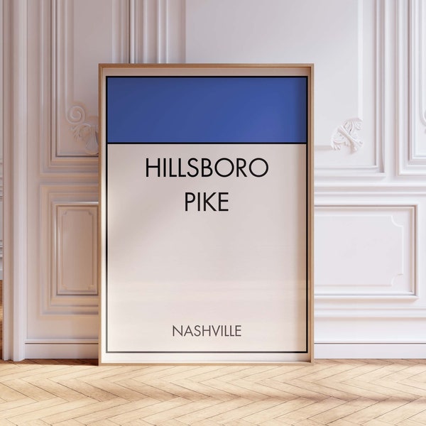 Hillsboro Pike Print, Nashville Wall Art, Printable Music Decor, Studio Wall Art, Nashville Aesthetic, Hillsboro Art, Bachelorette Printable