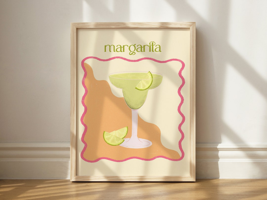 Margarita Print, Cocktail Wall Decor, Printable Margarita Art, Bar Cart ...