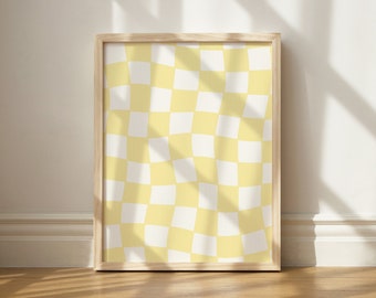 Impresión a cuadros amarillo, Arte de pared imprimible, Estética de amarillo pálido, Decoración de dormitorio, Decoración de habitación femenina, Arte de pared imprimible,