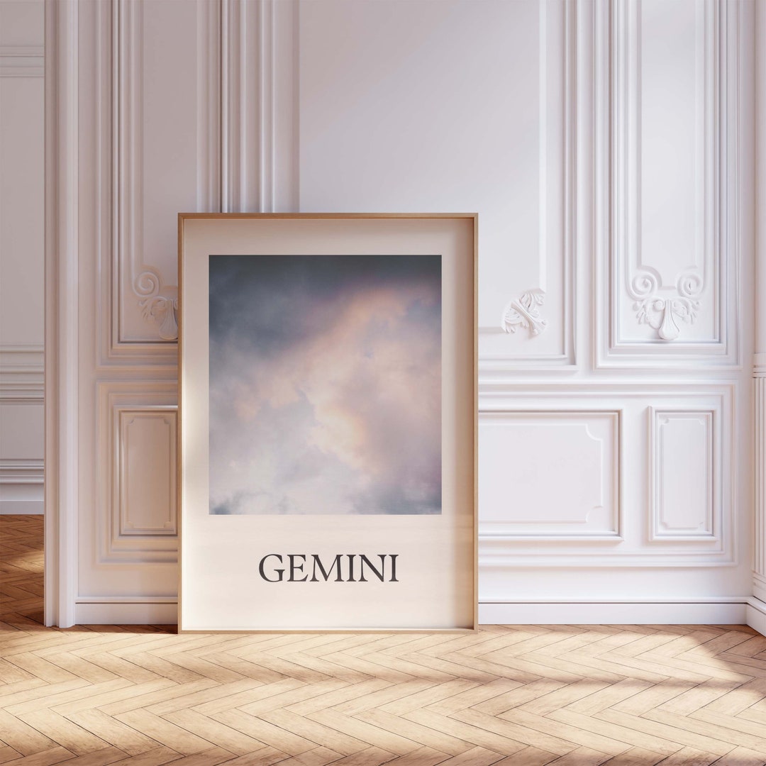 Gemini Aesthetic Print, Trendy Zodiac Art, Cloud Photography Print ...