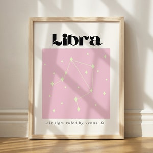 Libra Zodiac Print, Libra Printable, Gift For Libra, Astrology Wall Art, Libra Dorm Room, Libra House Warming, Libra Lover Art