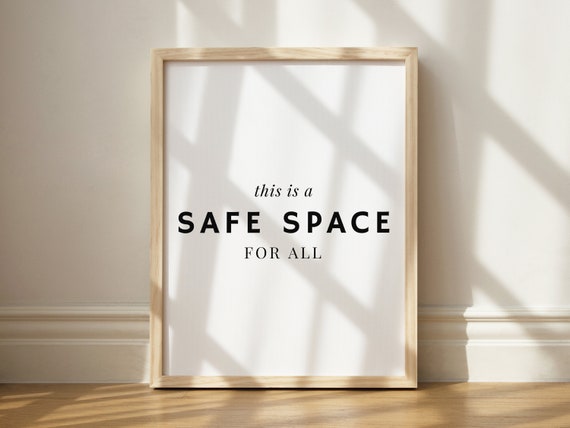This is a Safe Place for All Print, Wall Art Printable, LGBTQIA+ Decor, Printable Wall Art, Black and White Print, Safe Space Print