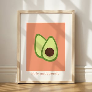 Holy Guacamole Print, Avocado Wall Art, Avocado Lover Print, Guacamole Printable Art, Quirky Kitchen Art, Avocado Kitchen Print